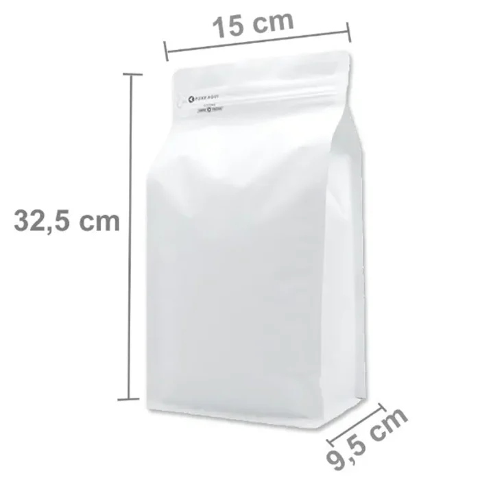 Saco Box Pouch Branco Com Zip 15x32,5+9,5cm - 1Kg
