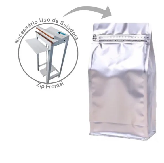 Saco Box Pouch Prata Com Zip 15x32,5+9,5cm - 1Kg - Imagem 3